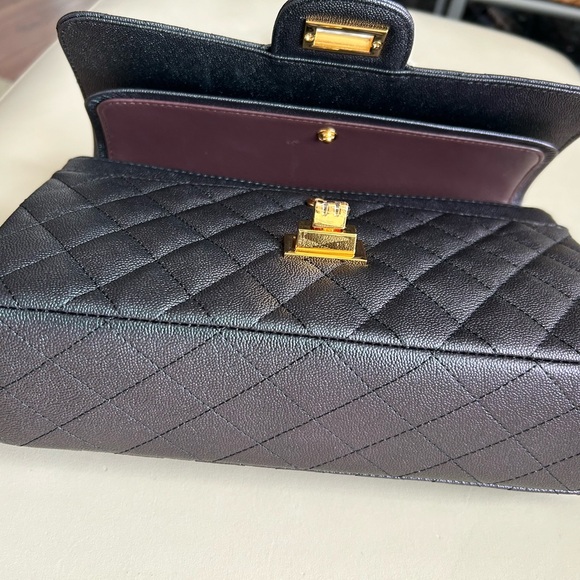 Calfskin leather black gold chain bag - Picture 10 of 11